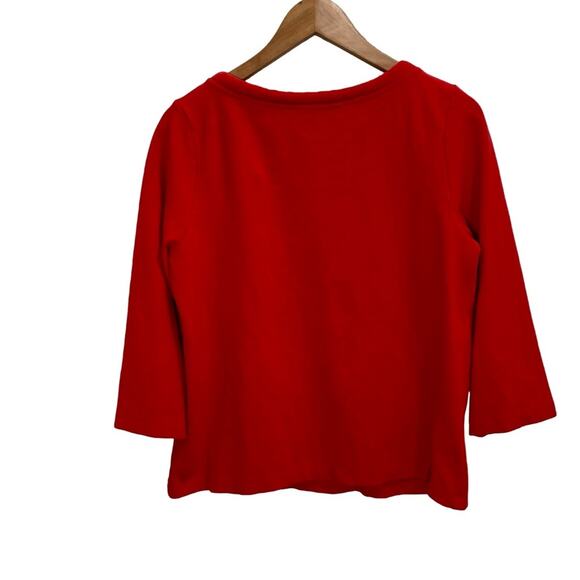 Boden Women's Red Pocket Tunic Boat Neck Jersey Knit Sweater Top Size 10 - Picture 3 of 7